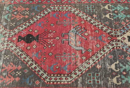 Vintage Oriental Runner Rug Tribal Farmho Hallway