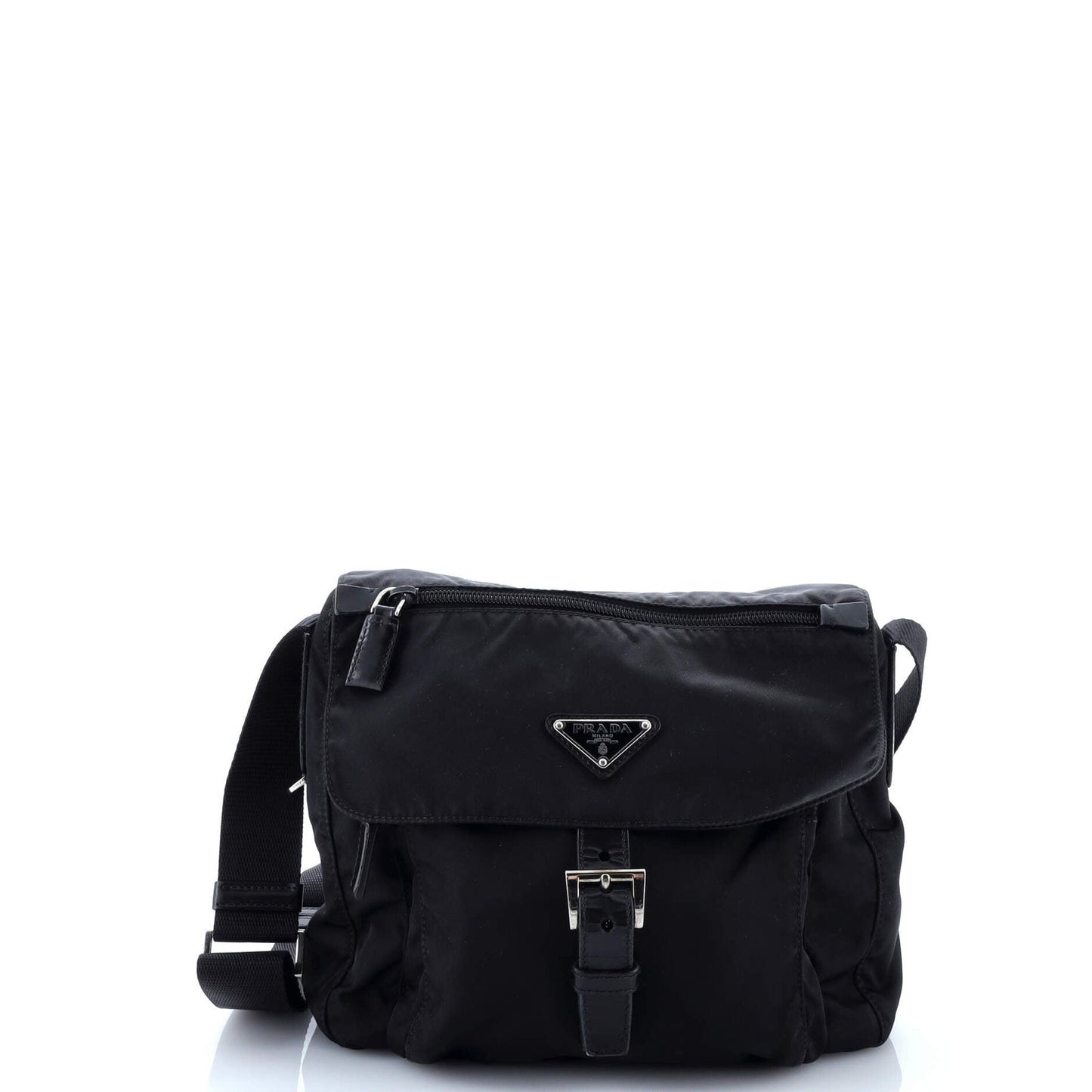 Prada Buckle Messenger Bag Tessuto Small