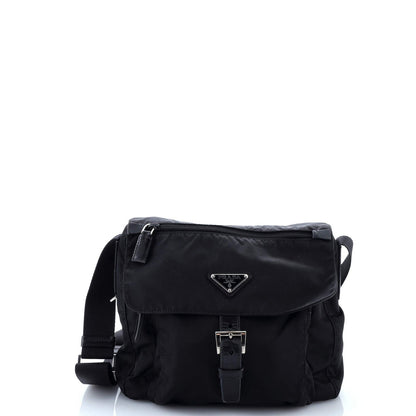 Prada Buckle Messenger Bag Tessuto Small