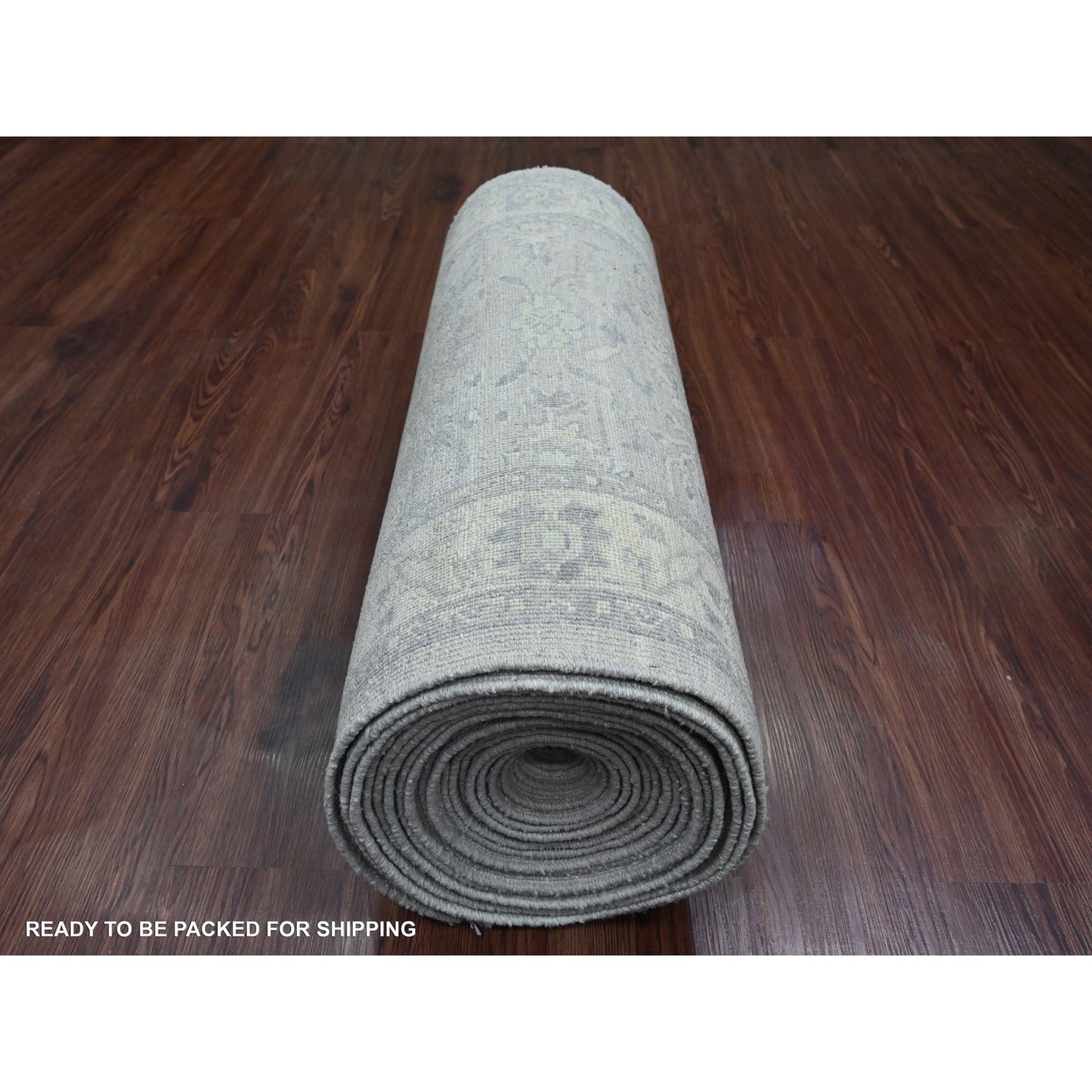 2'10"x31'9" Gray Heriz All Over Design Pure Wool Hand Knotted Runner Rug