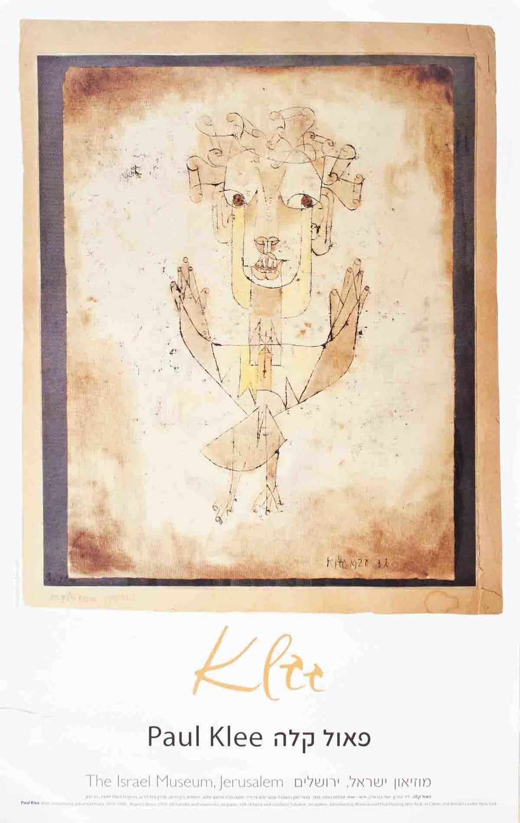 Paul Klee Angelus Novus " Poster Modernism Brown Vintage