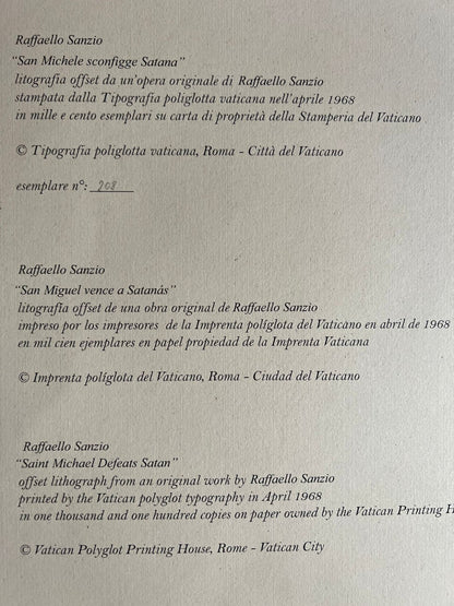 Raffaello Sanzio Lithograph 1968 Edition Limited