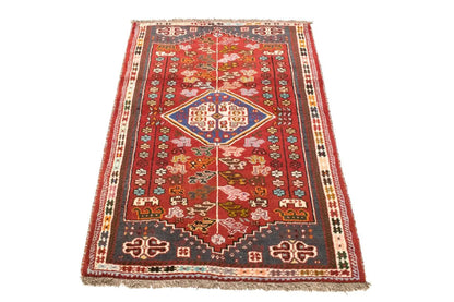 3'5X5 Ft Hand-Knotted Red Tribal Geometric