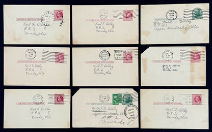 Lot of (9) Baseball Greats Signed/ Autographed Government Postcards (GPC) 200513