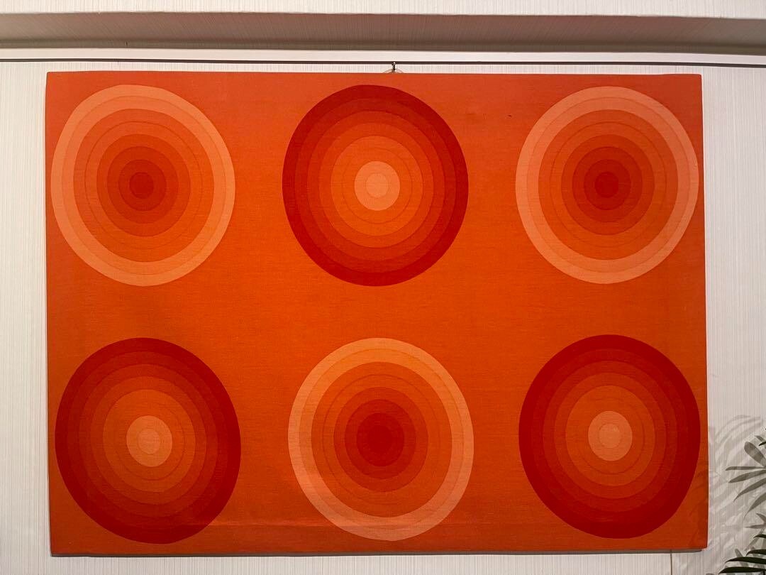 Verner Panton Fabric Vintage Circle Inch Panel 40 29