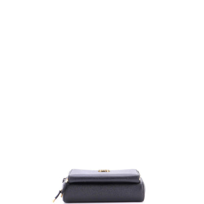 Christian Dior Caro Double Pouch Crossbody Bag Leather