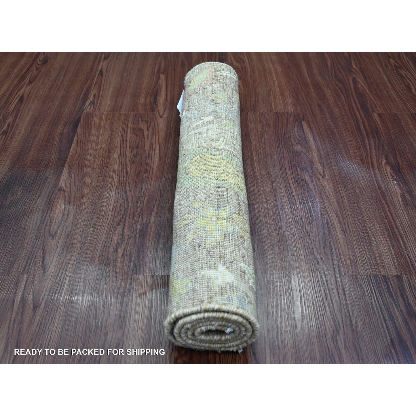 2'X3'3" Brown Peshawar Birds Design Hand Knotted Soft Wool Sample Rug