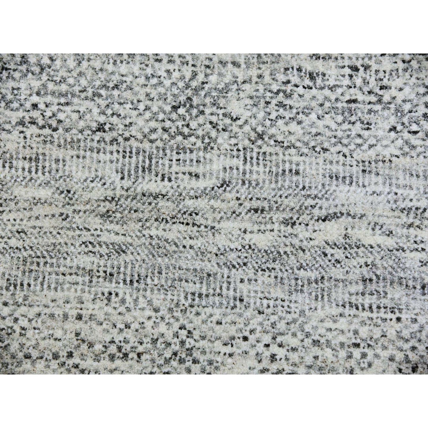 9'5"X9'6" Goose Gray Undyed 100% Wool Hand Knotted Grass Design Round Rug
