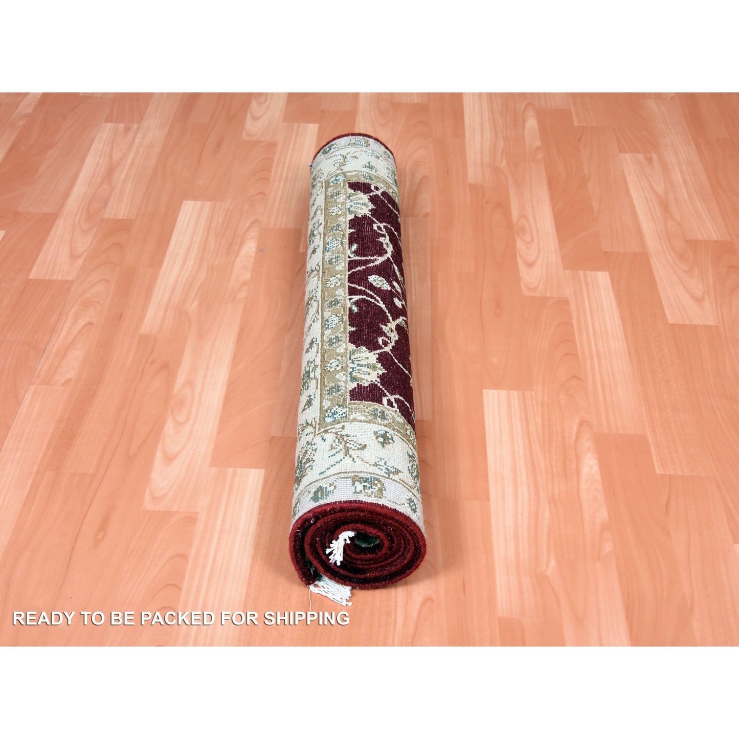 3'X5' Red Thick And Plush Wool And Silk Hand Knotted Rajasthan Rug