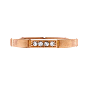 Cartier Maillon Panthere Band Ring 18K Rose Gold With 4 Diamonds