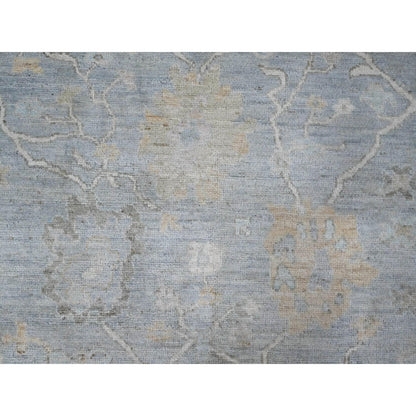 8'1"X10' Blue Gray Wool Weft Afghan Angora Oushak Oriental Rug