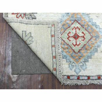 3'X12' Hand Knotted Gray Anatolian Village Inspired Wool Wide Runner Rug