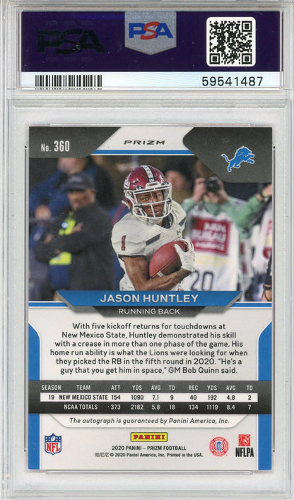 Jason Huntley Autographed 2020 Panini Prizm Pink Prizm Rookie Card #360 (Psa Min