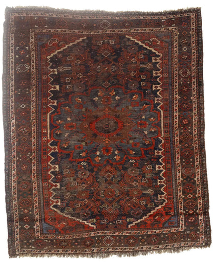 Antique Tribal Farmhouse Wool Rug Oriental Foyer