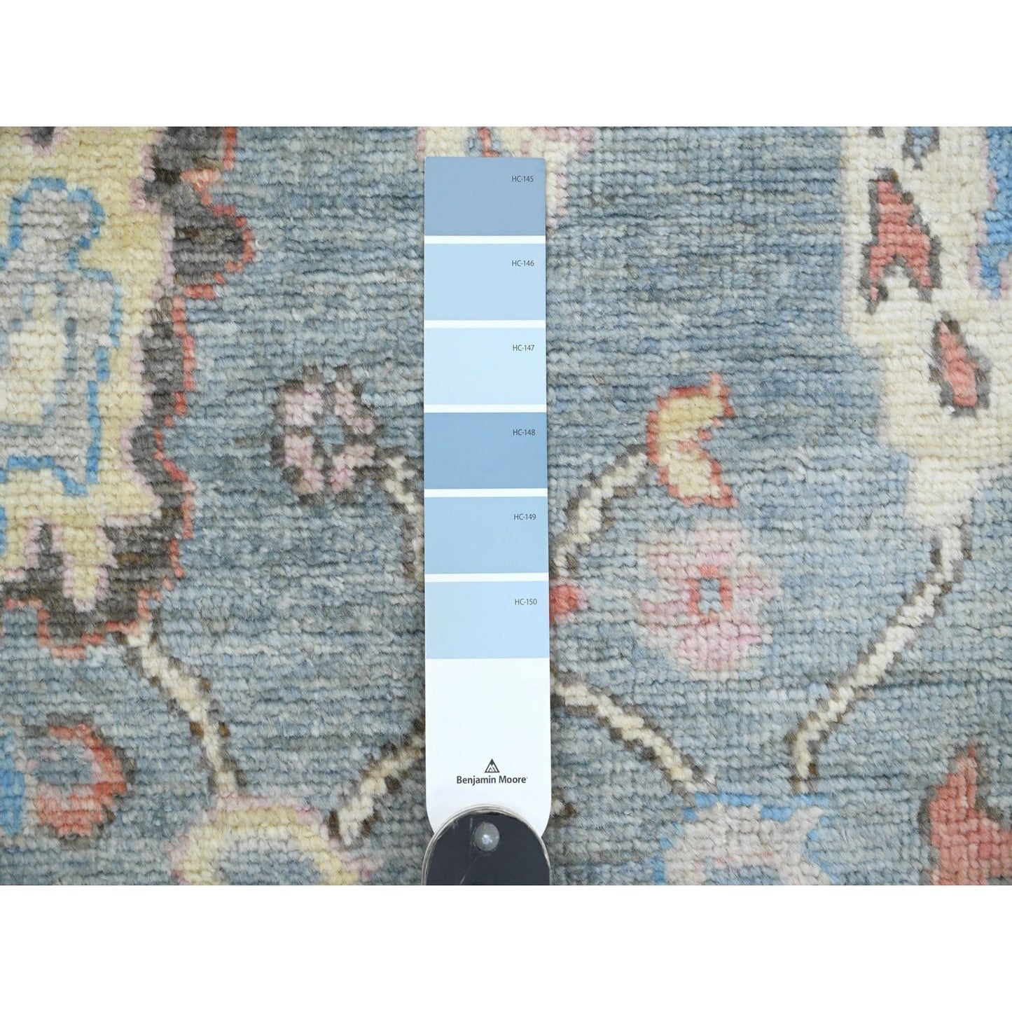 2'9"X9'9" Blue Anatolian Village Inspired Hand Knotted Wool Runner Rug