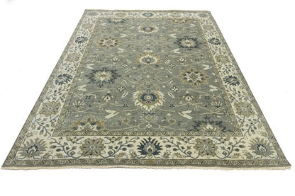 Handmade Peshawar Rug Taupe Floral Osh Chobi