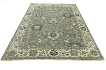 Handmade Peshawar Rug Taupe Floral Osh Chobi