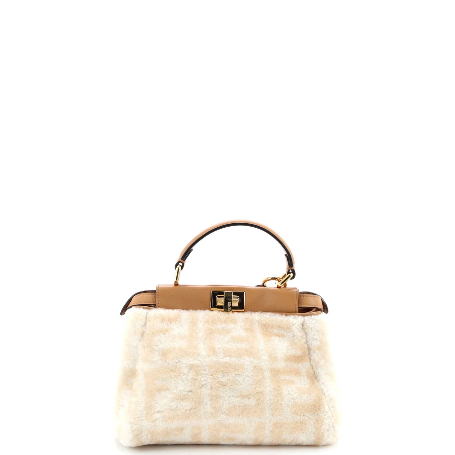 Fendi Peekaboo Bag Zucca Shearling Mini