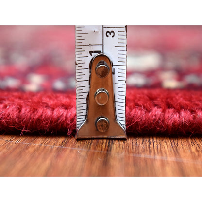 3'X4'5" Deep Red Mori Bokara Wool Hand Knotted Oriental Rug