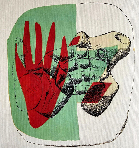 Le Corbusier Lithograph "Hand And Stone" Hand Numbered Coa Signature