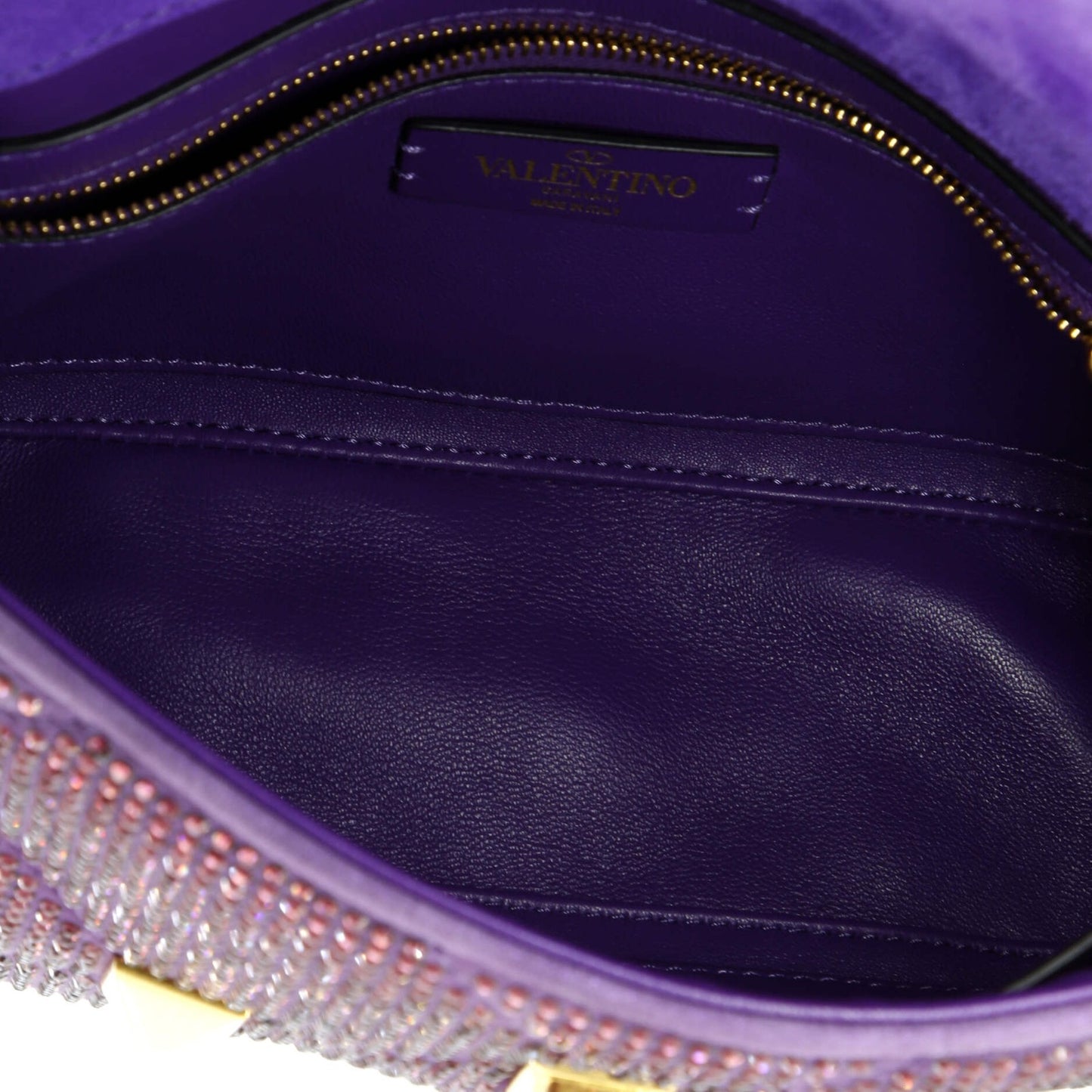 Valentino Garavani Roman Stud Flap Bag Embellished Suede Medium