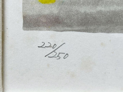 Zhang Bu (Chinese) Original Lithograph "Fall Mountain" Signed Numbered Framed