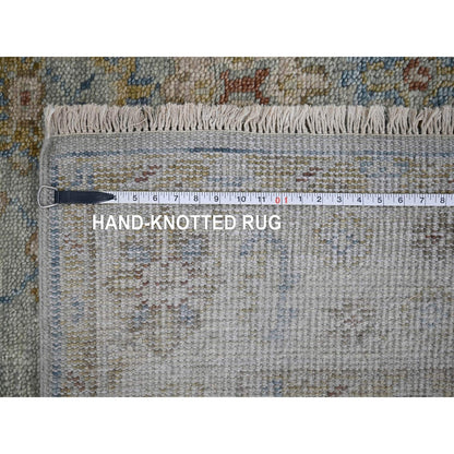 6'2"X9' Wythe Blue Wool Hand Knotted Oushak Design Supple Collection Rug