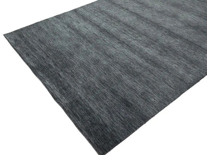 Solid Charcoal Hand-Loomed 6X9 Gabbeh Wool Rug