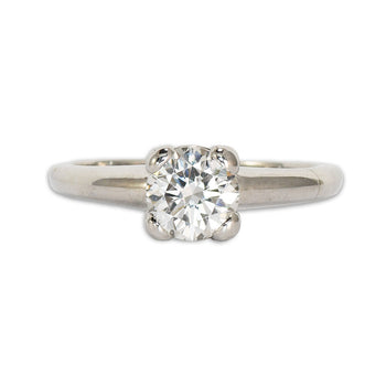 Platinum Diamond Solitaire Engagement Ring 0.65Ct