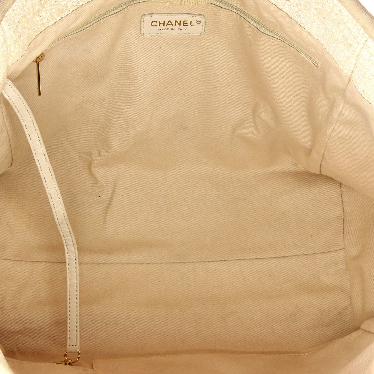 Chanel Deauville Tote Raffia With Glitter Detail Medium