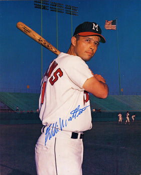 Eddie Mathews Autographed 8X10 Bat Photo