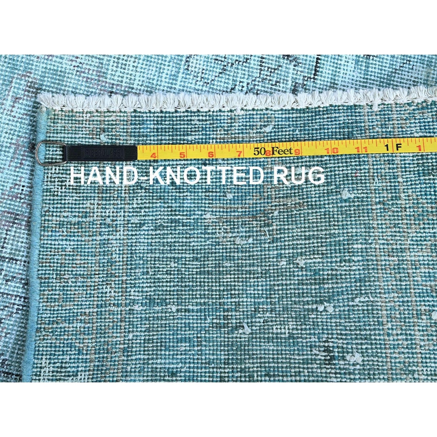 3'1"X5'1" Blue Overdyed Vintage Zoroastrian Tebraz Hand Knotted Wool Rug