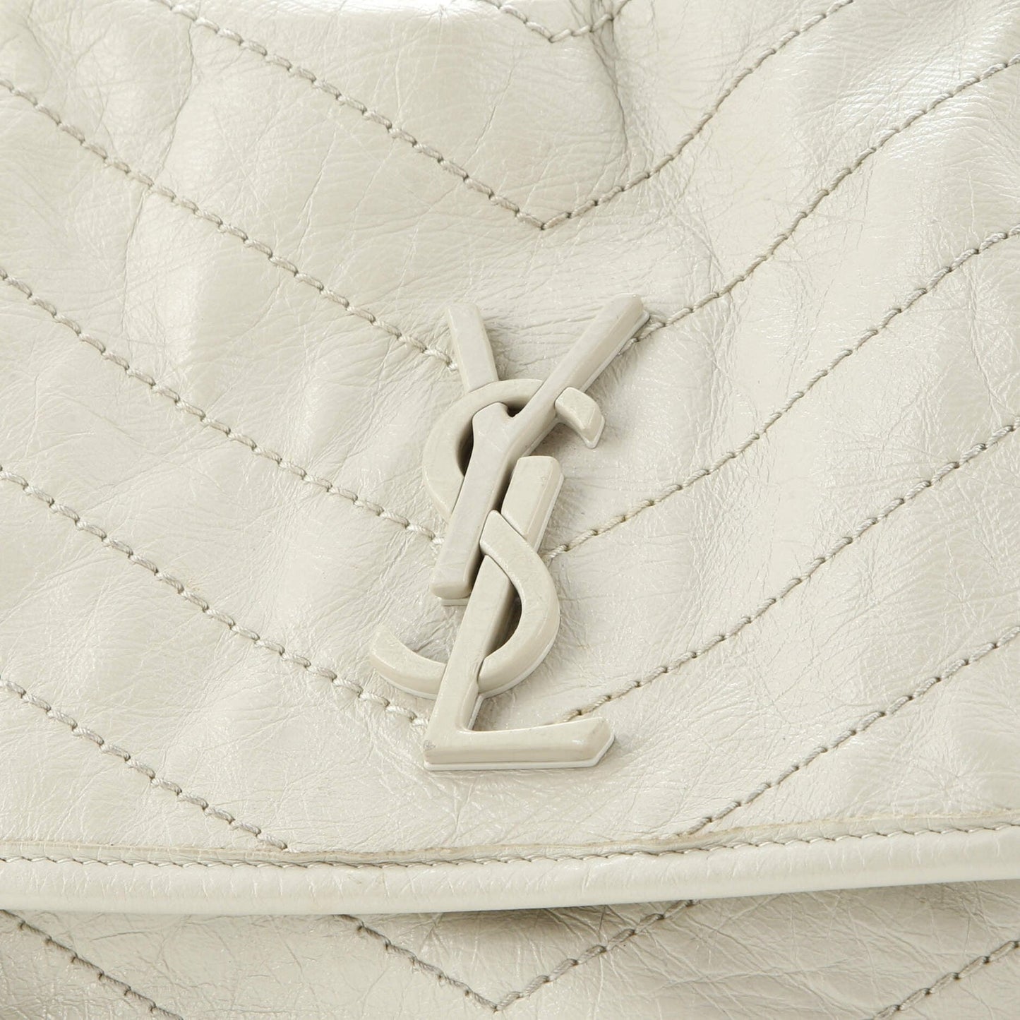 Saint Laurent Niki Chain Flap Bag Matelasse Chevron Leather Medium