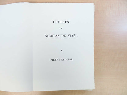 Nicolas De Stael -Lettres De Nicolas De Stael A Pierre Lecuire 1966 Ed225 Signed