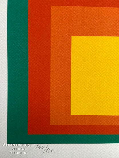 Josef Albers Lithograph Coa Signed Op Numbered In