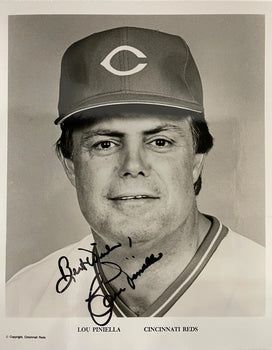 Lou Piniella Autographed Cincinnati Reds 8X10 Photo Card