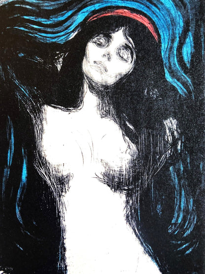Edvard Munch Lithograph Coa Signed Op Numbered By Hand Published