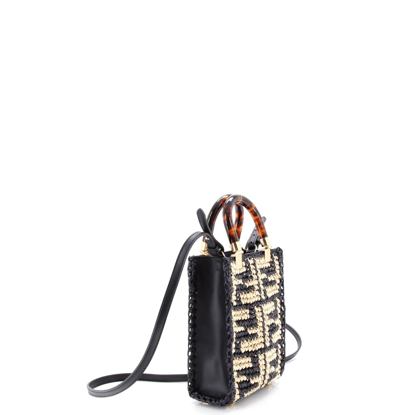 Fendi Sunshine Shopper Tote Zucca Raffia Mini