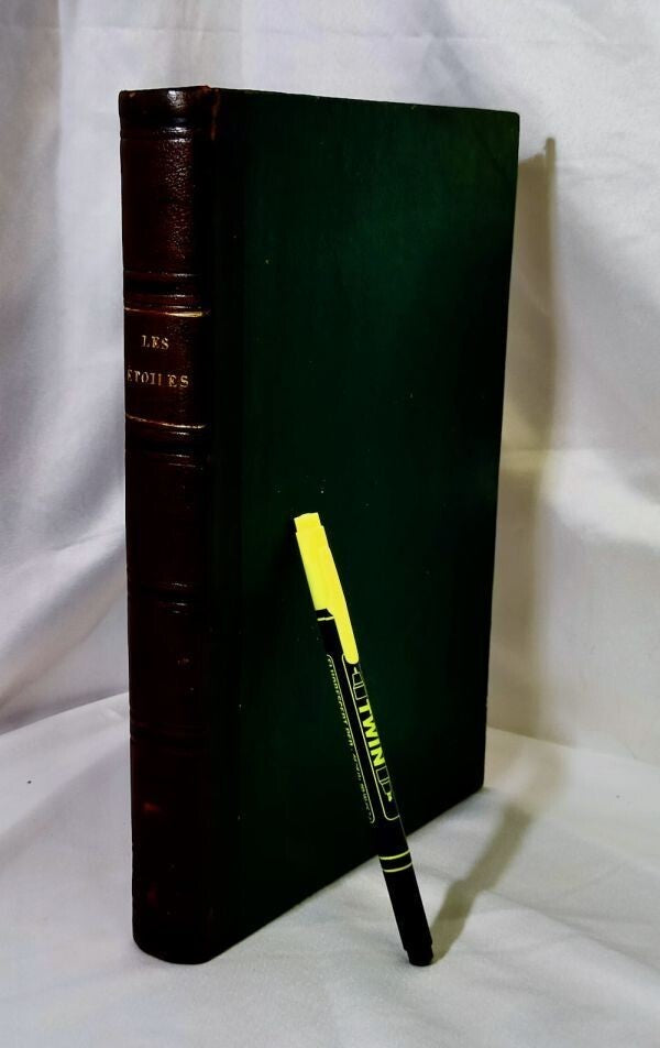 1849 J.J. Grandville Les Toiles 1St Edition Rare Hand-Colored Plates Leather