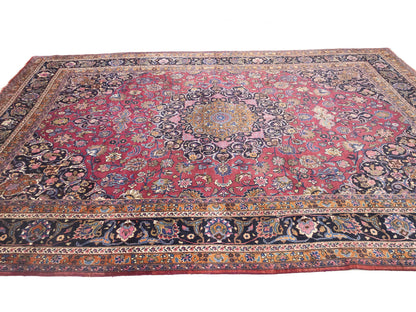 Handmade Traditional Floral Style Signed Rug Wool Oriental Home Carpet 10X13 ft