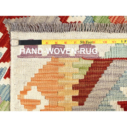 2'8"X8'3" Colorful Afghan Kilim 100% Wool Rug Flat Weave Hand Woven Runner