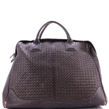 Bottega Veneta Convertible Zip Duffle Bag Intrecciato Leather Large