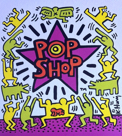 Keith Haring Lithograph From A Painting (Coa Signed In Pen) Numbered In Pencil
