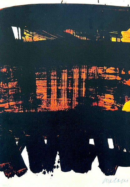 Pierre Soulages Coa Signed Op 1995 Numbered By Hand In Pencil 275Ex
