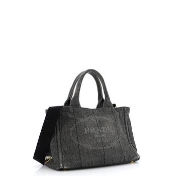 Prada Canapa Convertible Tote Denim Mini