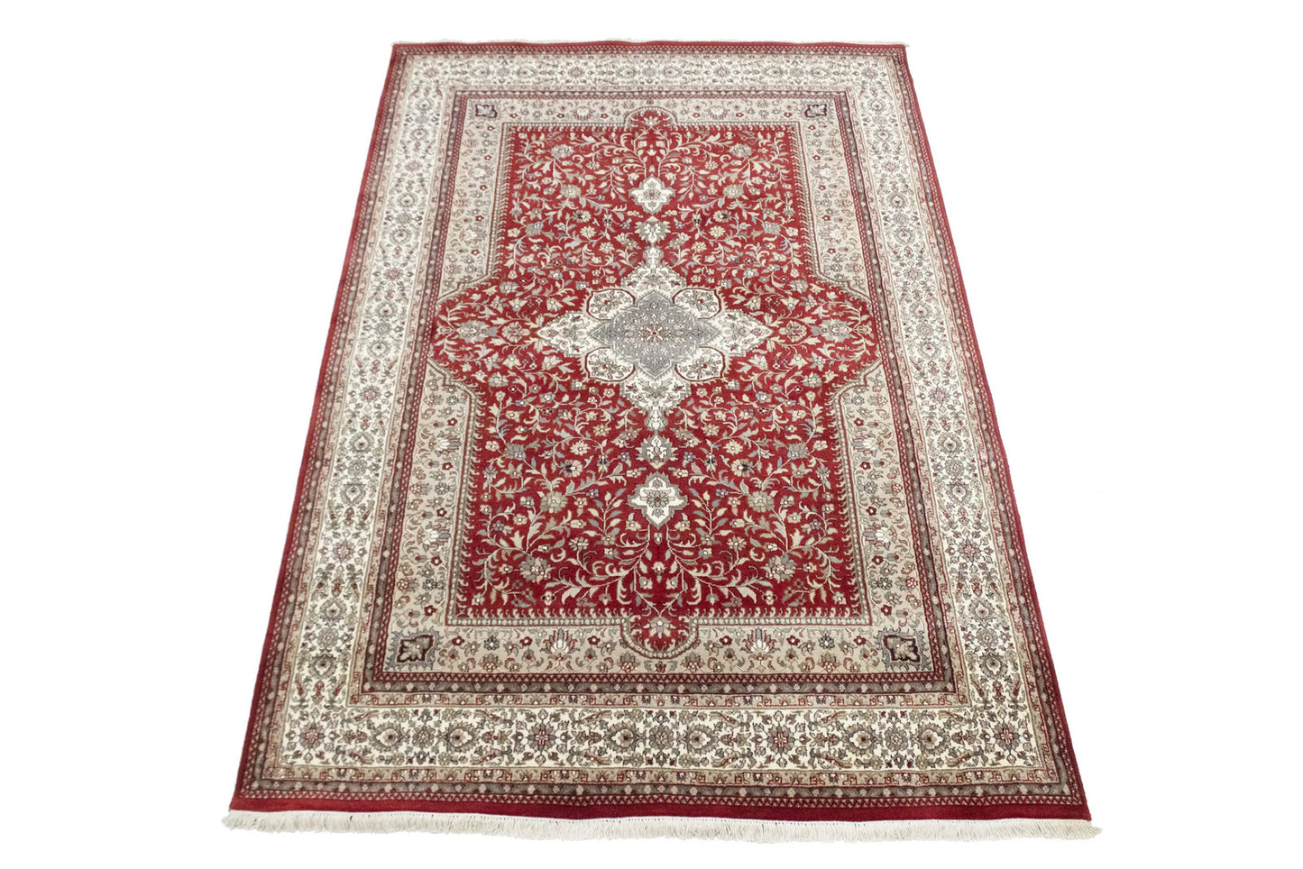 Extra Fine Handmade Wool Oriental Rug 6'5X9'9 ft Classic Floral Design Carpet