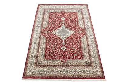Extra Fine Handmade Wool Oriental Rug 6'5X9'9 ft Classic Floral Design Carpet
