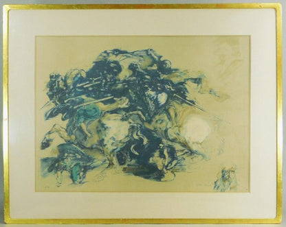 Claude Weisbuch "Cavalry" Lithograph Framed Large Edition Ea Signed Framed