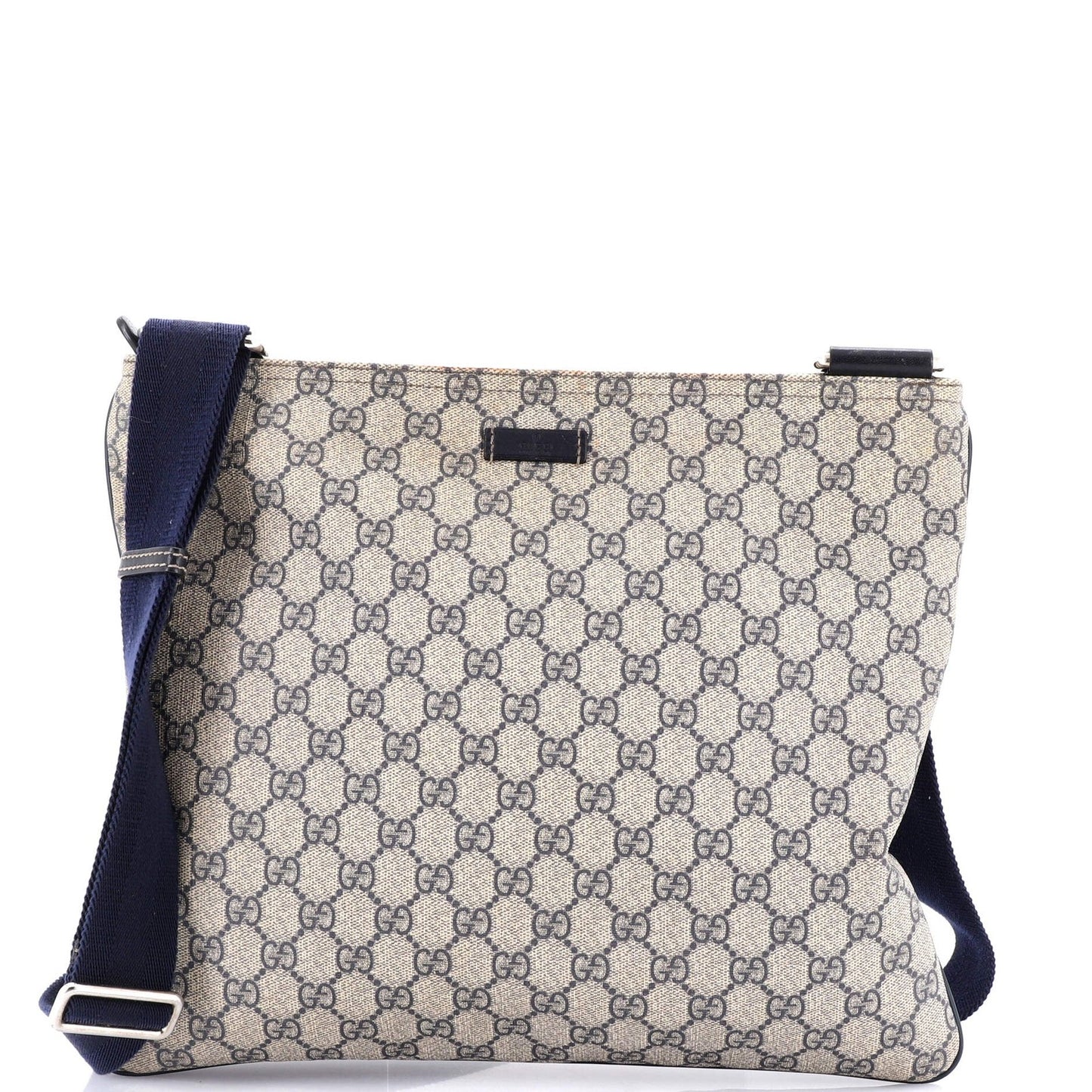 Gucci Zip Top Messenger Bag Gg Coated Canvas Large