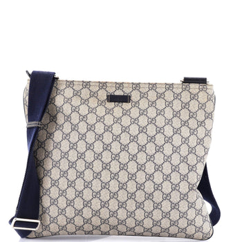 Gucci Zip Top Messenger Bag Gg Coated Canvas Large